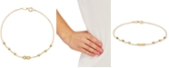 Macy's Diamond Infinity & Textured Bead Link Bracelet in 10k Gold